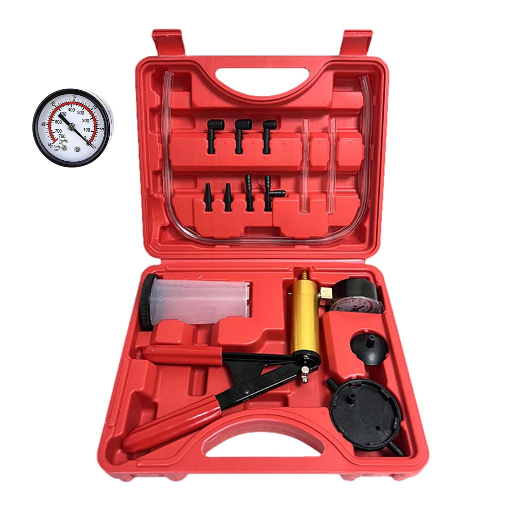 STHIRA Auto Brake Bleeding Kit, Hand-Held Vacuum Pump Pressure Tester Gauge Set, Brake Clutch Oil Bleed Kit, Manual Brake Fluid Bleeder Kit Tool for Car Motorbike Motorcycle Car Repair Kit STHIRA Auto Brake Bleeding Kit, Hand-Held Vacuum Pump Pressure Tester Gauge Set, Brake Clutch Oil Bleed Kit, Manual Brake Fluid Bleeder Kit Tool for Car Motorbike Motorcycle Car Repair Kit